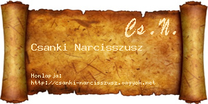 Csanki Narcisszusz névjegykártya
